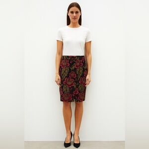 Ann Taylor Rose Pattern Pencil Skirt